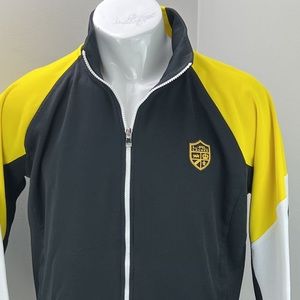 LRL Ralph Lauren Womens Activewear Jacket Black Yellow White Colorblock Zip XL